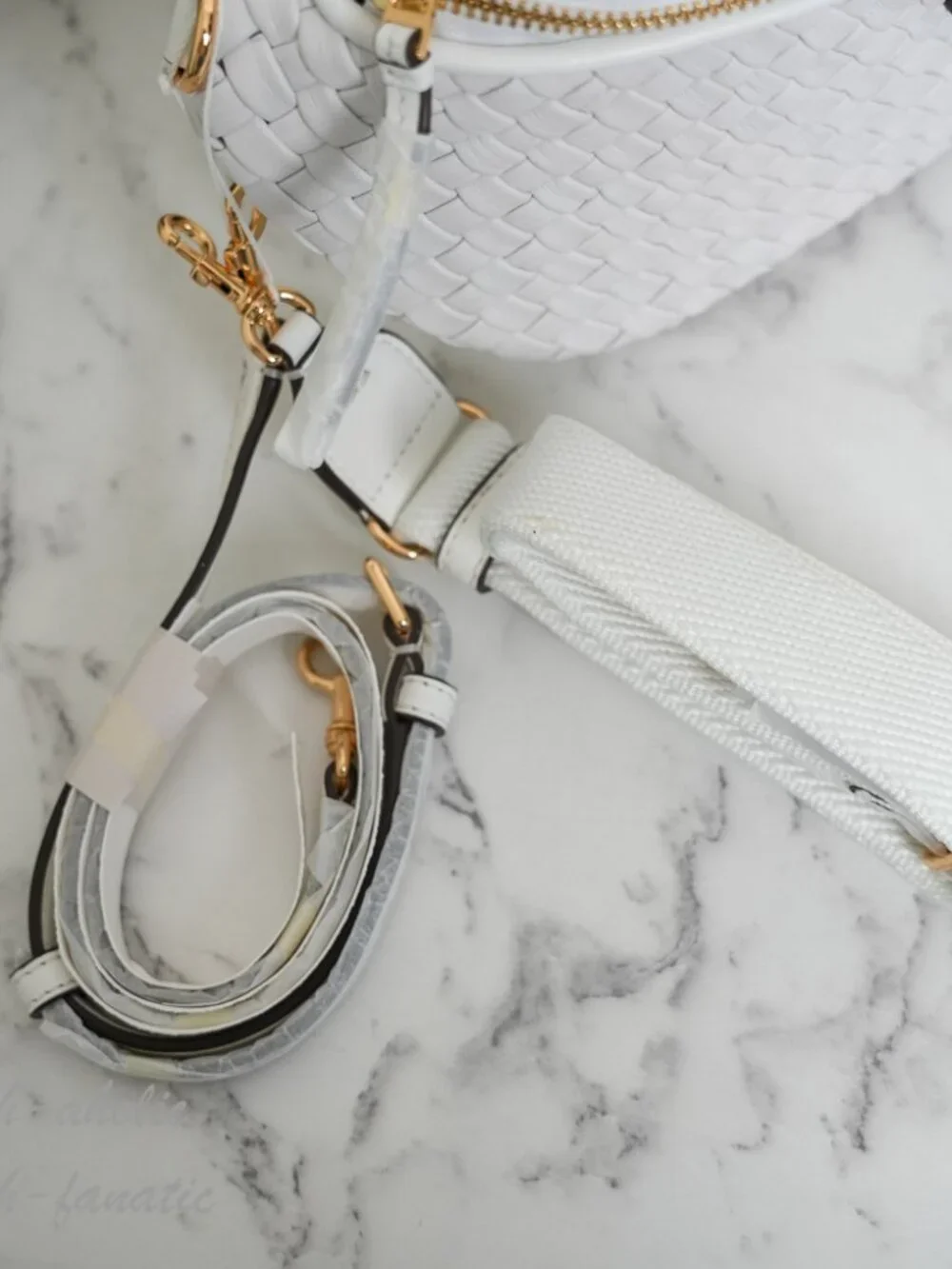 Tory Burch Thea Woven Belt Bag in White Leather NWT
